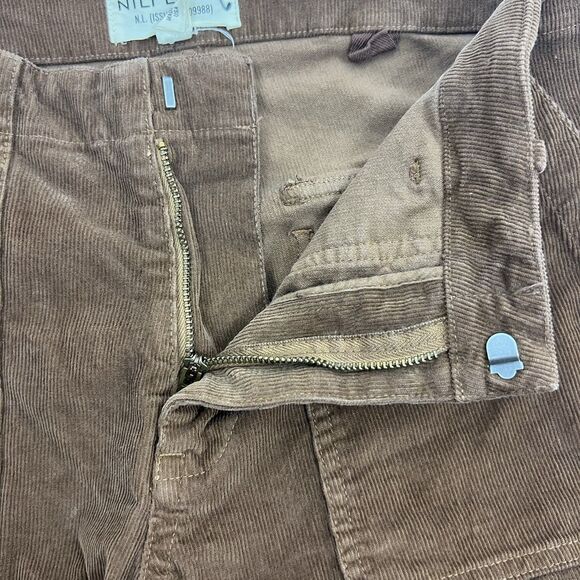 Nili Lotan Jenna Pants Size 8 Brown Corduroy Cropped Raw Hem Flap Pockets Casual - Picture 5 of 12